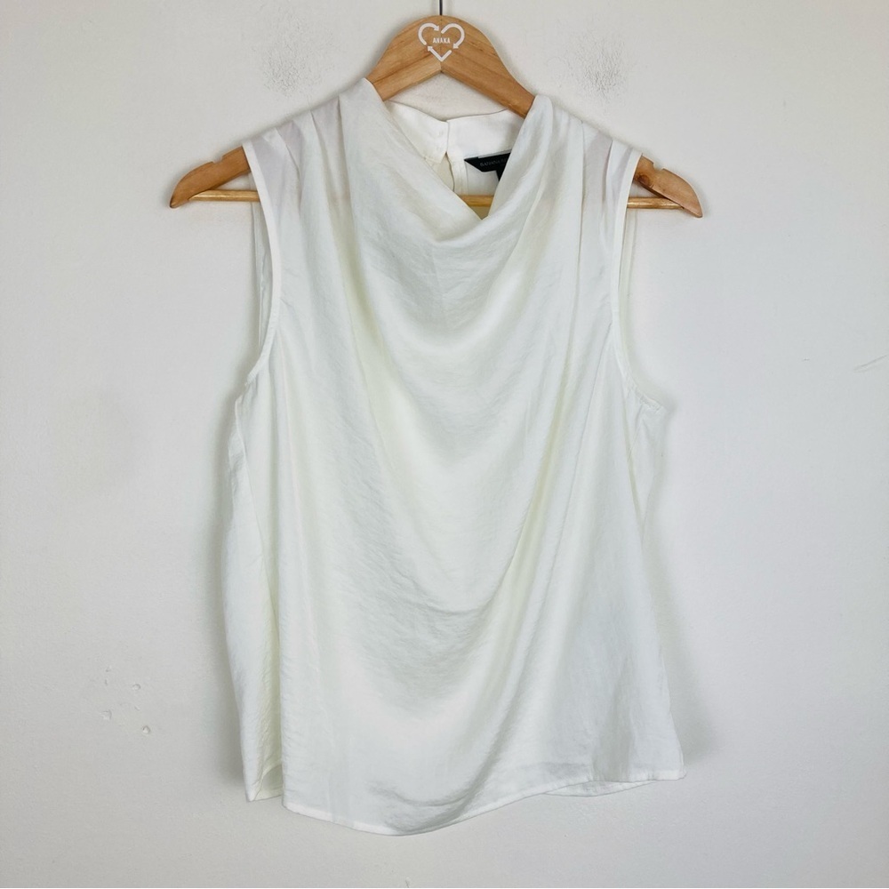 NWT Banana Republic white cowl neck sleeveless sheath top. Size XS